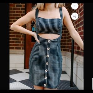 New Kittenish LANIE BANDEAU DRESS - S / BLACK/WHITE